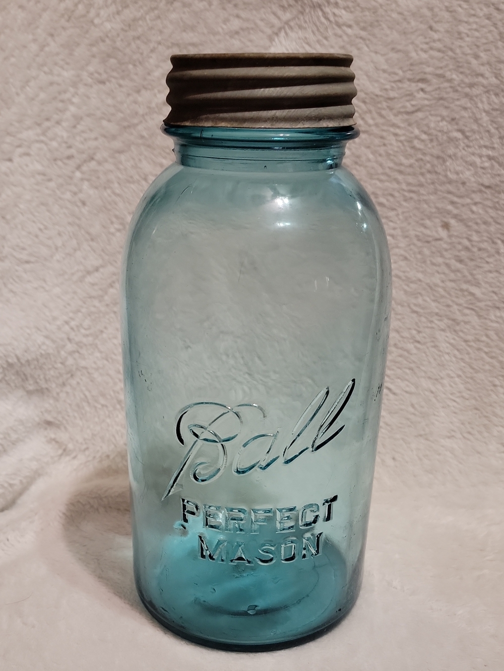 Vintage 1910-1923 Blue Ball Half Gallon Mason Jar